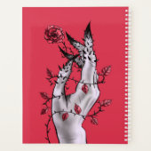 Creepy Hand Roos Thorns Macabre Red Planner (Achterkant)