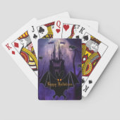 Creepy Haunted Castle Halloween Pokerkaarten (Achterkant)