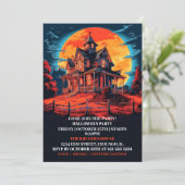 Creepy Haunted House Halloween Bash Uitnodigingen (Staand voorkant)