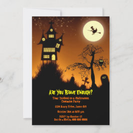 Creepy Haunted House Halloween Party Kaart
