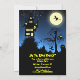 Creepy Haunted House Halloween Party Kaart