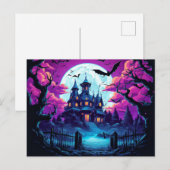 Creepy Haunted House Happy Halloween Briefkaart (Voorkant / Achterkant)