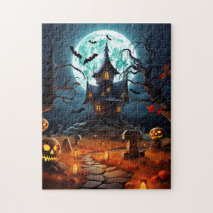 Creepy Haunted House Pumpkin Halloween Party Legpuzzel