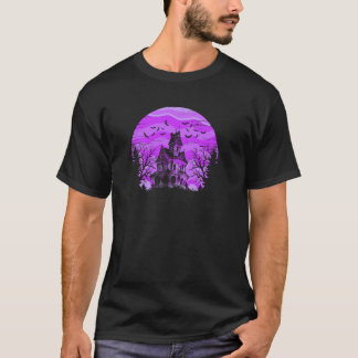 Creepy Haunted House Scary Bats Trees Spooky Full T-shirt