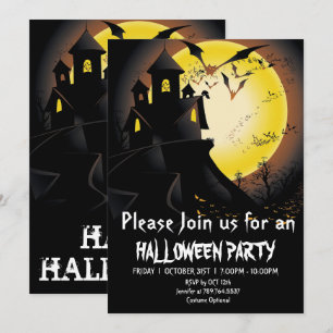 Creepy Haunted House Scary Halloween Party Kaart