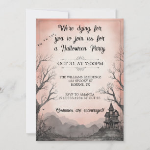 Creepy Haunted House Volwassen Halloween Kaart