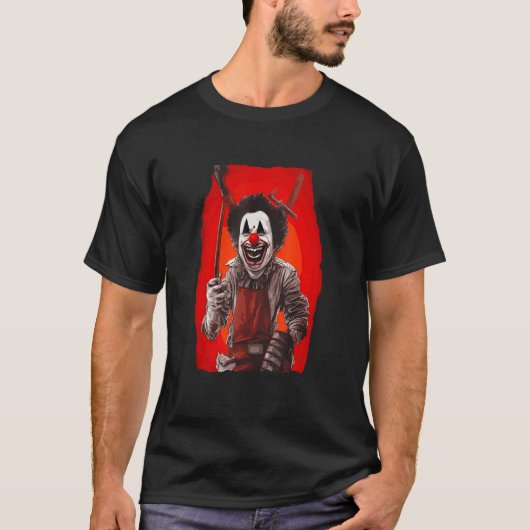 Creepy Horror Clown T-shirt (Voorkant)