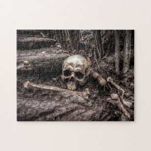 Creepy Horror Skeleton in Sepia Tones Legpuzzel