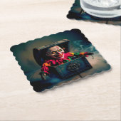 Creepy Jack in the Box Kartonnen Onderzetters (Gebogen)