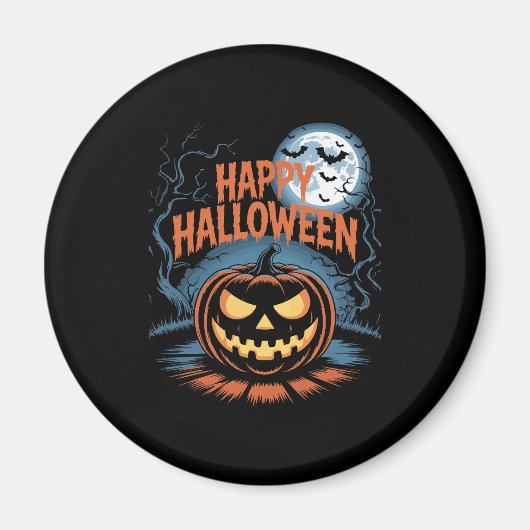 Creepy Jack O� Lantern Halloween Magneet (Voorkant)