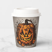 Creepy Jack-O-Lantern Halloween Papieren Bekers (Achterkant)