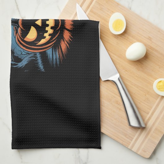 Creepy Jack O� Lantern Halloween Theedoek (Quarter Fold)