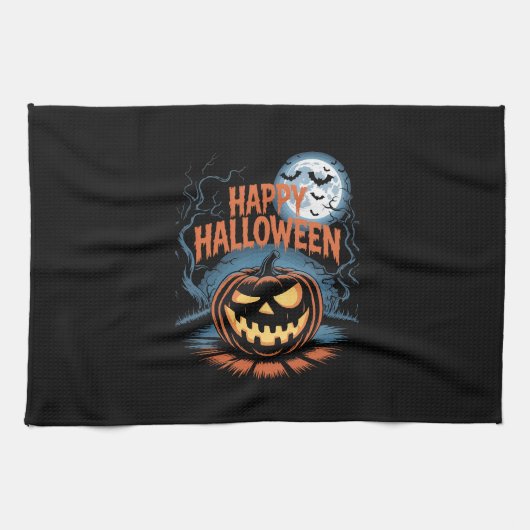 Creepy Jack O� Lantern Halloween Theedoek (Horizontaal)