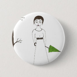 Creepy Jane Austen Rice Painting Ronde Button 5,7 Cm