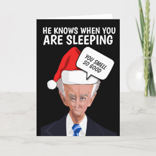 CREEPY JOE BIDEN SNIFF CHRISTMAS WENSKAART FEESTDAGEN KAART