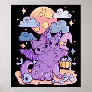 Creepy Kawaii Chibi Horror Pastel Gothic Poster