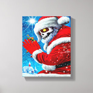 Creepy kerstkerstkerstkerstkerstkerstbedekking Ske Canvas Afdruk