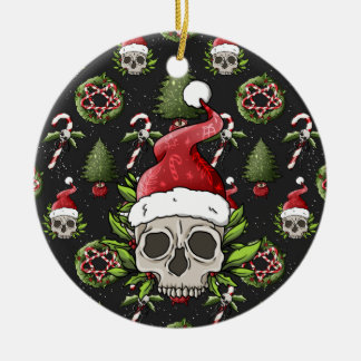 Creepy Kerstkerstman Keramisch Ornament