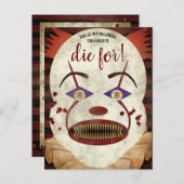 Creepy Killer Clown Halloween Party Uitnodiging Briefkaart (Voorkant / Achterkant)