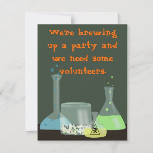 Creepy Laboratory Halloween Invitation, twee zijde Kaart (Voorkant)