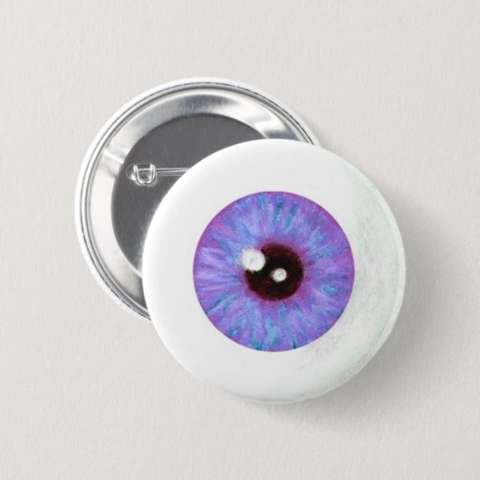 Creepy Lavendar Azure Eyeball Button (Voorkant /achterkant)