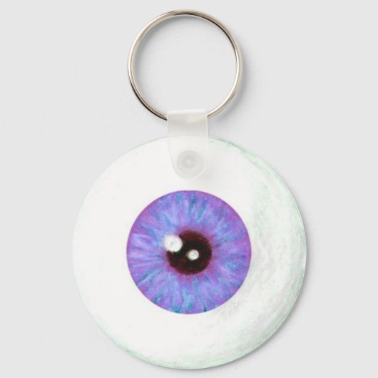 Creepy Lavendar Azure Eyeball Sleutelhanger (Voorkant)