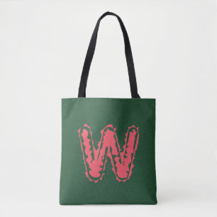 Creepy Monogram Botsing Roze op Groen Draagtas