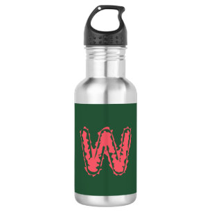 Creepy Monogram Botsing Roze op Groen Waterfles