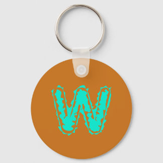 Creepy Monogram Giftig Groen op Sinaasappel Sleutelhanger