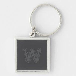 Creepy Monogram grijs op grijs Sleutelhanger