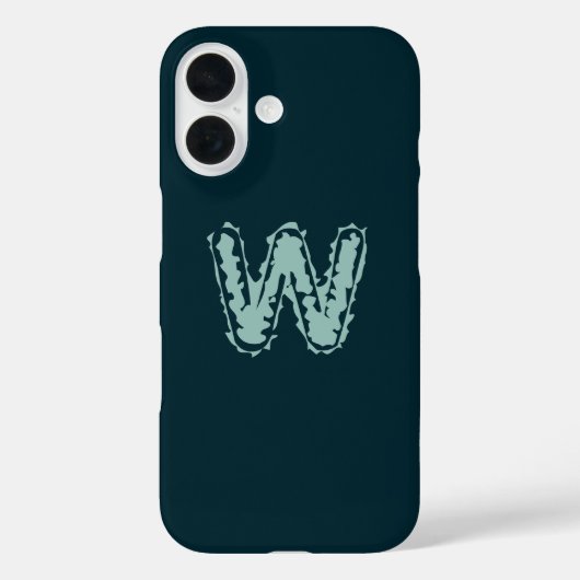 Creepy Monogram Mint Groen op Deep Blue Case-Mate iPhone Case (Achterkant)