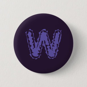 Creepy Monogram Paarse op Paarse Ronde Button 5,7 Cm