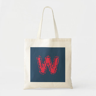 Creepy Monogram Rood op Blauw Tote Bag