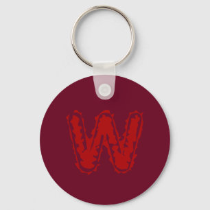 Creepy Monogram rood op rood Sleutelhanger