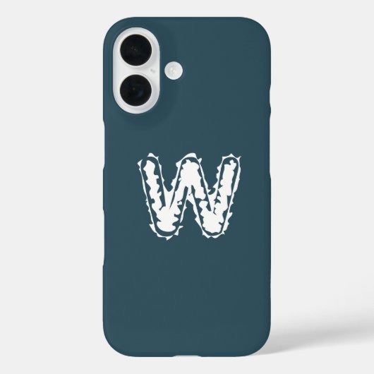 Creepy Monogram Wit op Blauw Case-Mate iPhone Case (Achterkant)
