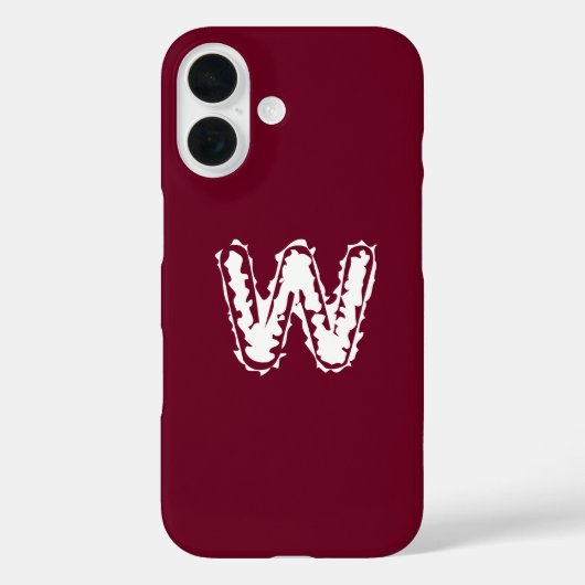 Creepy Monogram Wit op Rood Case-Mate iPhone Case (Achterkant)