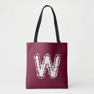 Creepy Monogram Wit op Rood Draagtas