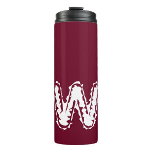 Creepy Monogram Wit op Rood Thermosbeker