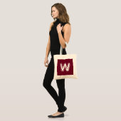Creepy Monogram Wit op Rood Tote Bag (Voorkant (model))