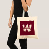 Creepy Monogram Wit op Rood Tote Bag (Voorkant (product))