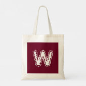 Creepy Monogram Wit op Rood Tote Bag (Achterkant)