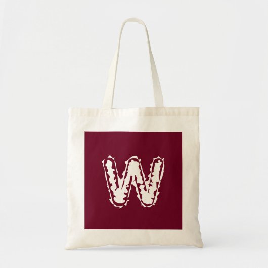 Creepy Monogram Wit op Rood Tote Bag (Voorkant)