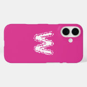Creepy Monogram Wit op Roze Case-Mate iPhone Case (Achterkant (horizontaal))