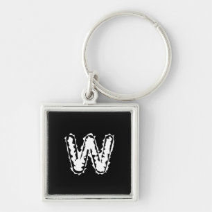 Creepy Monogram Wit op Zwart Sleutelhanger