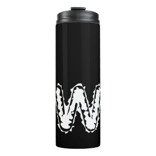 Creepy Monogram Wit op Zwart Thermosbeker
