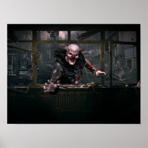 Creepy Monster Clown Poster