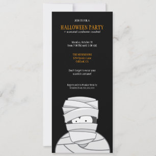 Creepy Mummy Kinder Halloween Party-uitnodigingen Kaart