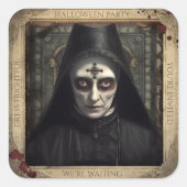 Creepy Nun Haunted Halloween Sticker (Voorkant)