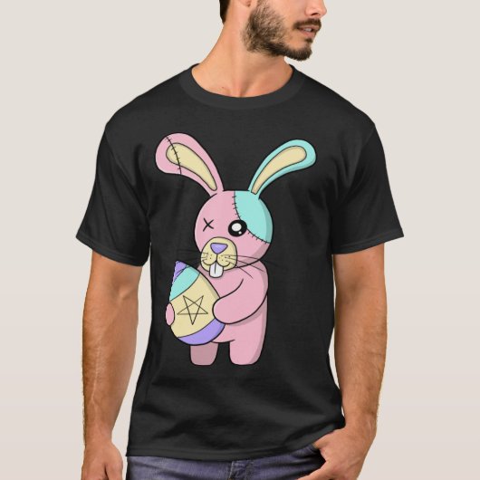 Creepy Pastel Goth Easter Bunny Cute T-shirt (Voorkant)