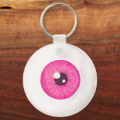 Creepy Pink Eyeball Sleutelhanger (Voorkant)